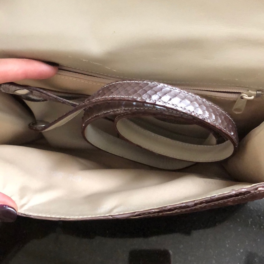 Python Metallic Clutch W/ Strap - image 3